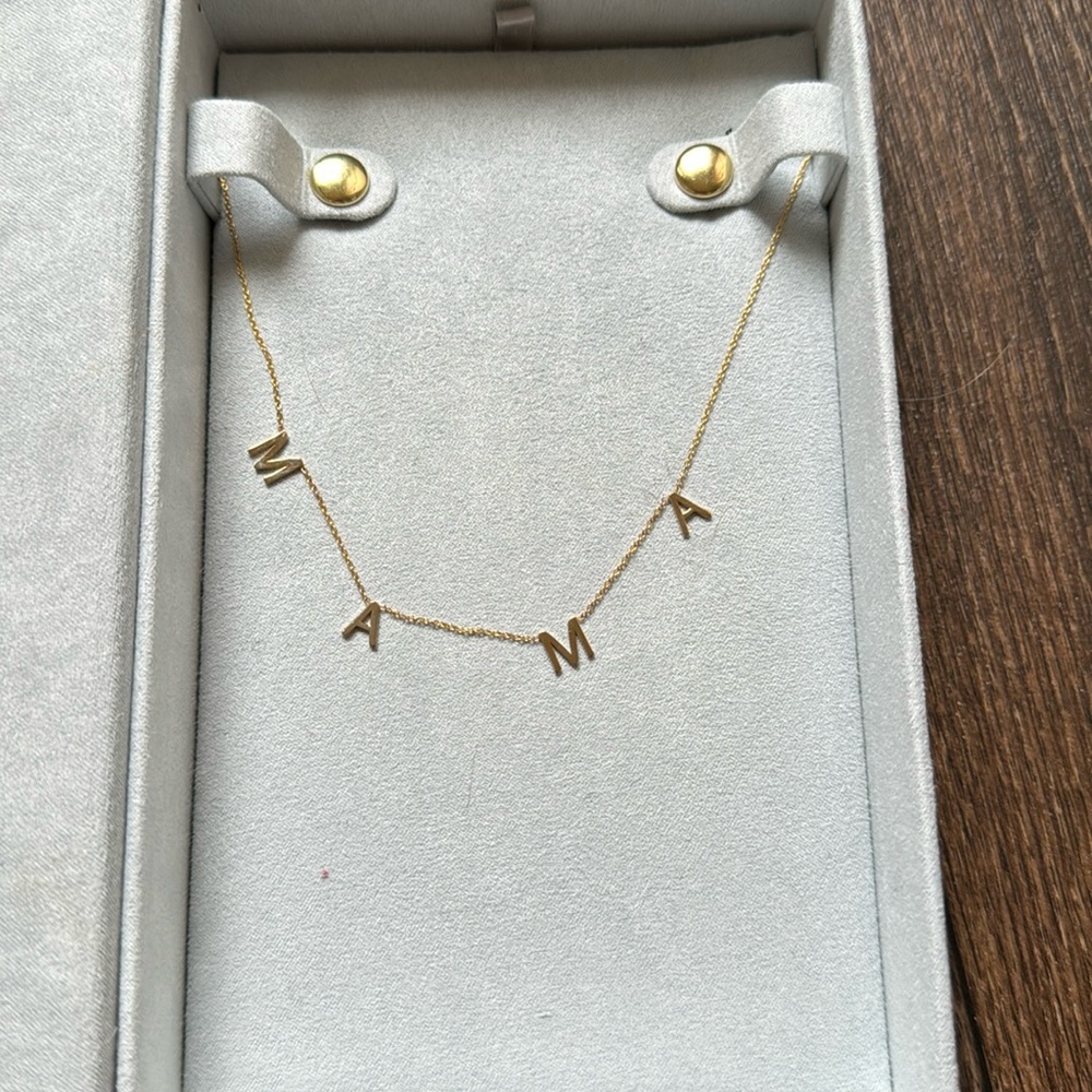 Gold Initial 'MAMA' Letter Necklace